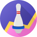 App icon for Approach, the 5 Pin Bowling Companion. A bowling pin in a circle with a purple background